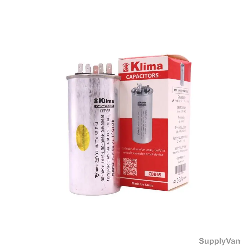 Klima Capacitor, CBB65, 40+5UF, 370-450VAC