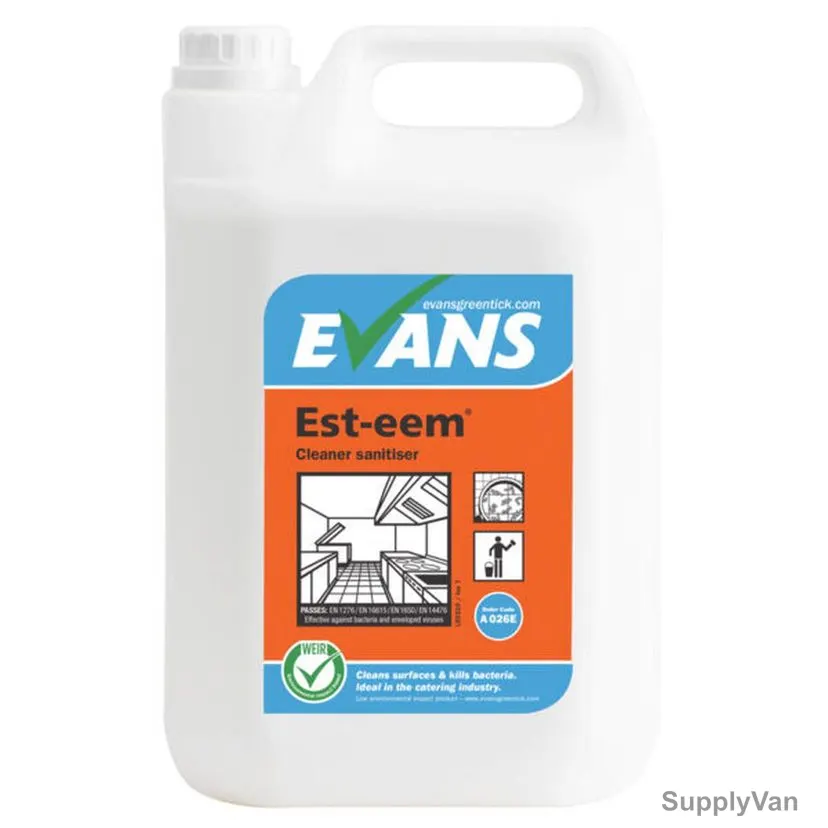 Evans Multi-Purpose Unperfumed Kitchen Sanitiser, Est-eem, 5 Ltrs, 2 Pcs/Pack
