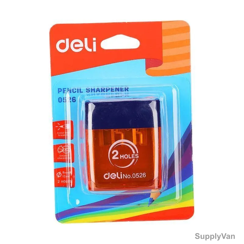 Deli Sharpener With Canister, E0526, 2 Hole, Orange