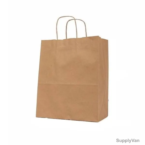 The Paperpack Paper Bag With Twisted Handle, 31CM Length x 13CM Width x 41CM Height, Brown, 50 Pcs/Pack — image 1