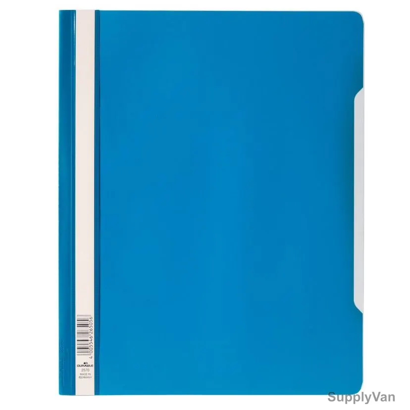 Durable Clear View File Folder, 257006, PVC, Extra Wide, A4, Blue
