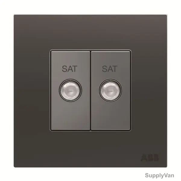 ABB F-Type SAT Twin Socket, AM32344-SB, Millenium, 2 Gang, Silk Black