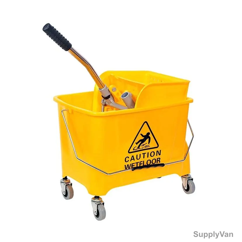 Mop Bucket With Wringer, BT01Y-1, Plastic, 20 Ltrs, Yellow