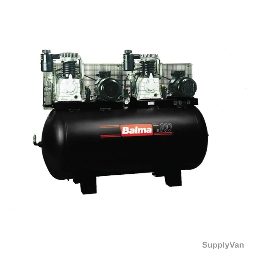 Balma Air Compressor, BAL-B7000-1000T10, 3 Phase, 2-Stage, 10+10 HP, 11 Bar, 900 Ltrs