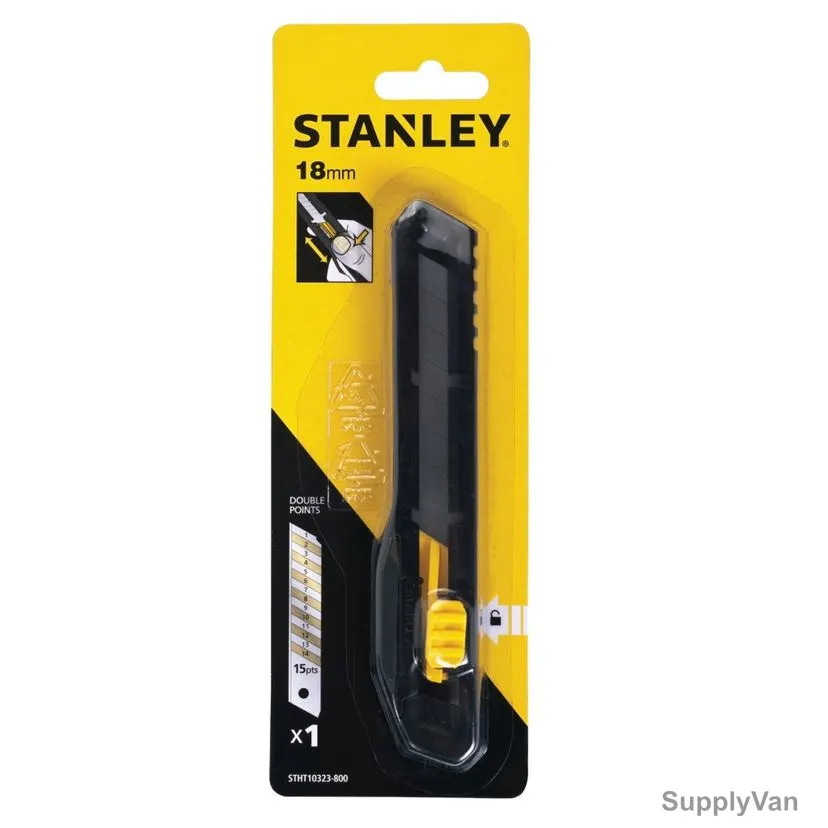 Stanley Snap Off Knife, STHT10323-800, 18MM, Black and Yellow