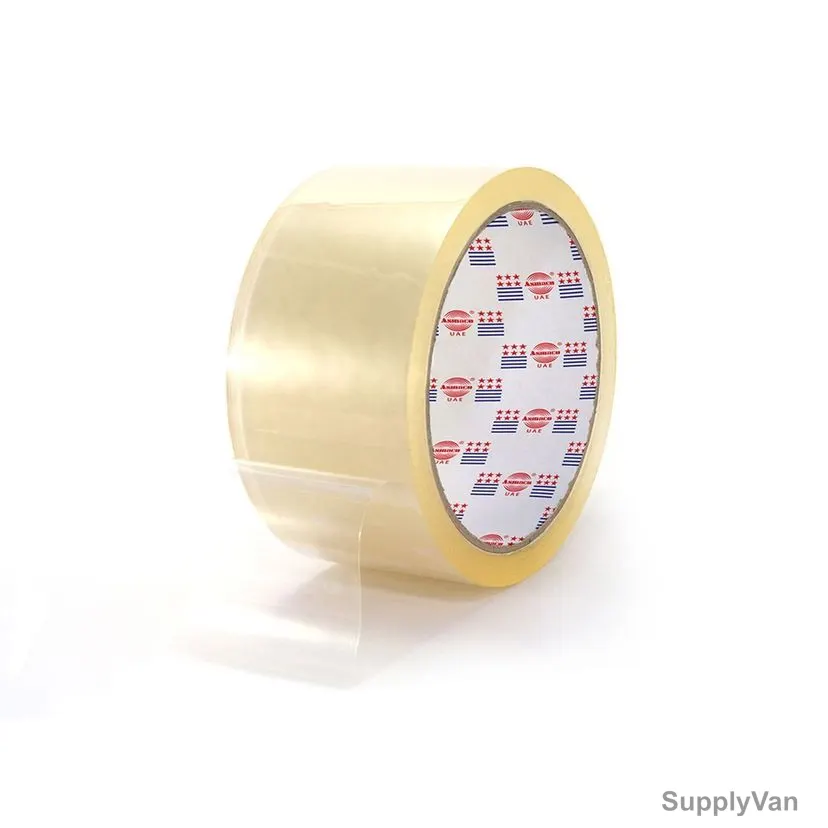Asmaco Bopp Tape, Clear, 40 Micron, 4 Inch x 40 Yards, 36 Rolls/Carton