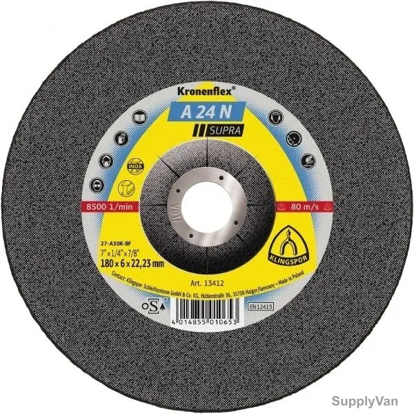 Klingspor Grinding Disc, A24N, Kronenflex, Supra, 230MM