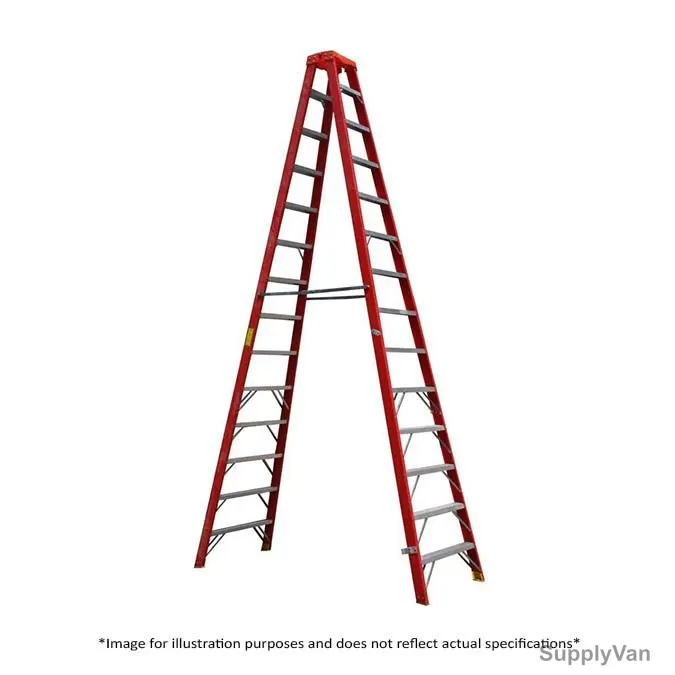 Penguin Fibreglass Double Sided Step Ladder, FGDSPT, 16 Steps, 4.6 Mtrs, 175 Kg Weight Capacity