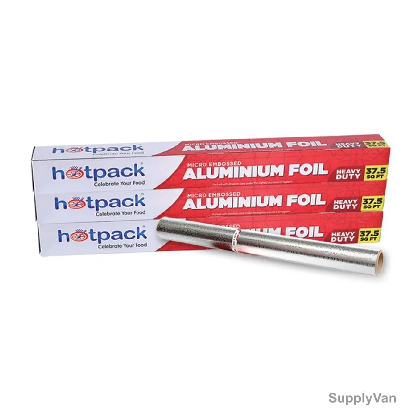 Hotpack Micro Embossed Aluminium Foil, OPAF375X3, 45CM Width x 375 SQ. FT. Length, 3 Rolls/Pack