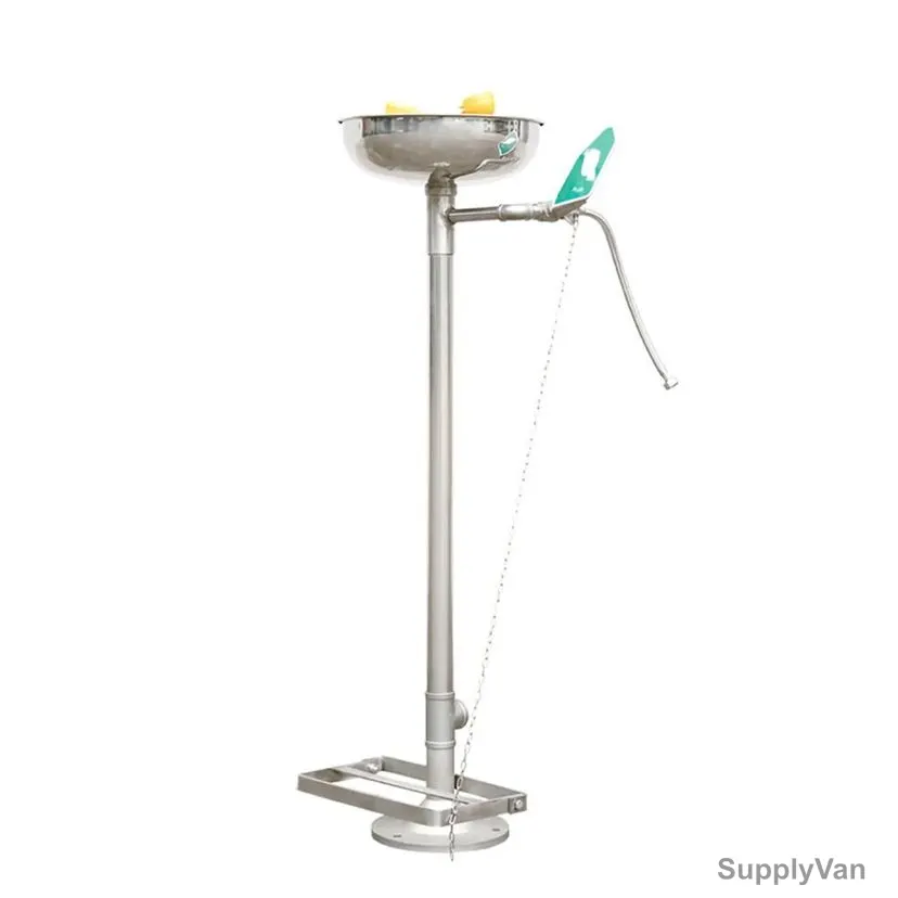 Matsuda Free-Standing Emergency Eye Wash Station, SS-E100, Stainless Steel, Silver — image 1