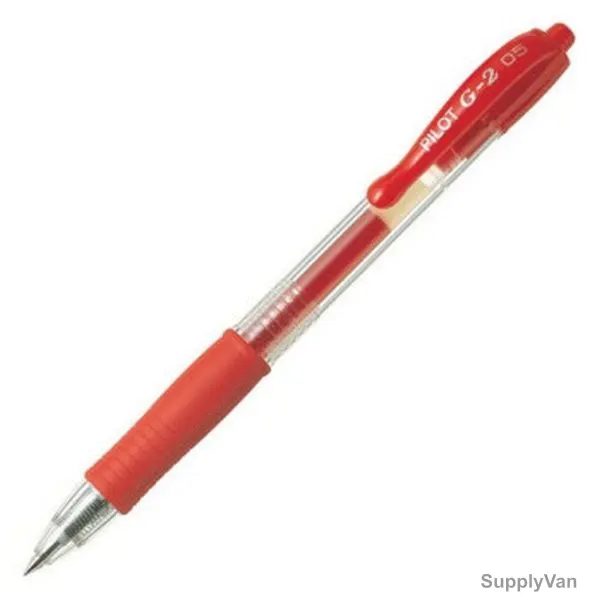 Pilot Retractable Gel Pen, BL-G2-5-R, 0.5MM Tip Size, Red, 12 Pcs/Pack