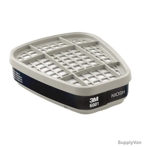 3M Organic Vapor Cartridge, 6001, Grey/Black, 2 Pcs/Pack — image 1