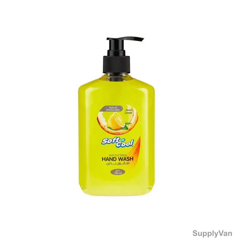 Soft n Cool Anti-Bacterial Liquid Hand Wash, Lemon, 500ML, 24 Pcs/Pack — image 1