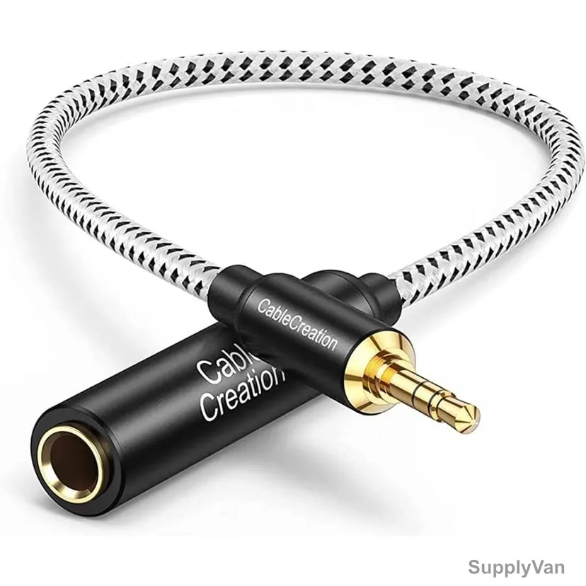 Cable Creation Headphone Adapter Cable, 6.35MM Female to 3.5MM Male, 0.3 Mtrs Length — image 1