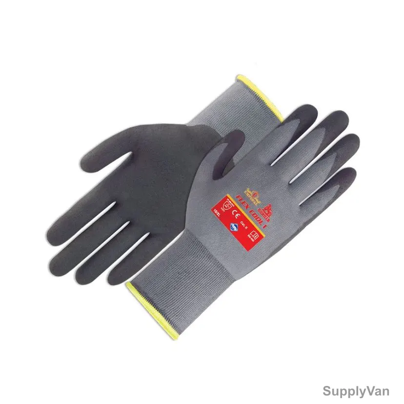 Empiral Cut-Resistant Gloves, Gorilla Flex Cut 4D, 100% Polyester, L, Grey/Black