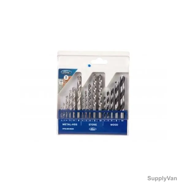 Ford Mixed Drill Bit Set, FPTA-05-0020, Silver, 16PCS