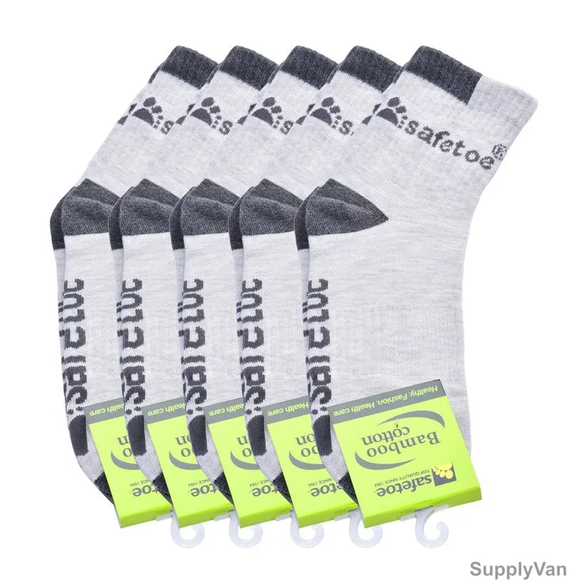 Safetoe Socks For Safety Shoes, Bamboo Cotton, Size43, Grey