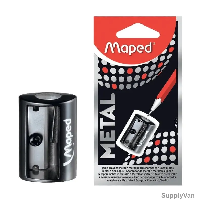 Maped Metal Satellite Pencil Sharpener, MD-034019, 1 Hole, Black