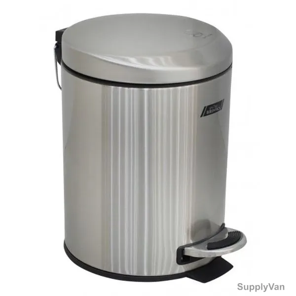 Brooks Pedal Bin With Moon Lid, BKS-SS-092, Stainless Steel, 5 Ltrs, Silver