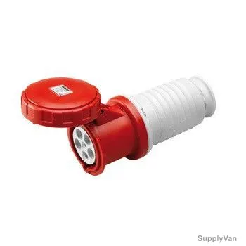 Gewiss Straight Connector, GW62060H, IP66, 125A, 3P+E, White-Red