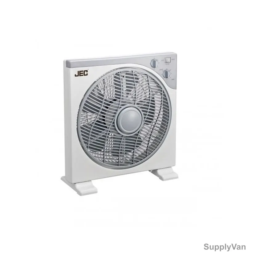 Jec Box Fan, FA-1616, 12 Inch Blade Dia, 45W, White/Grey