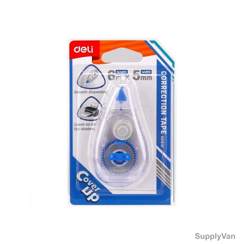 Deli Correction Tape, H21801, 5MM Width x 6 Mtrs Length, Transparent — image 1