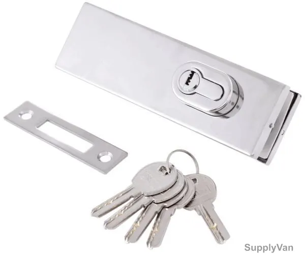 Dorfit Center Fixed Square Rod Patch Lock, DT150D, SS, Polished