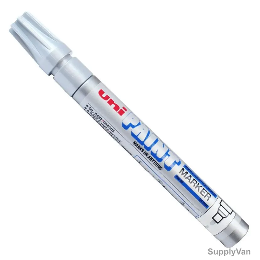 Uni-Ball Bullet Tip Paint Marker, PX20-SR, 2.0MM Tip Size, Silver, 12 Pcs/Pack
