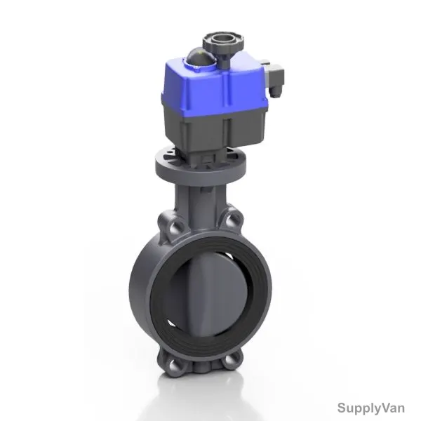Effast Electrically Actuated Butterfly Valve, FDREPFHJ1100, Proflow H, PVC-U, 110MM