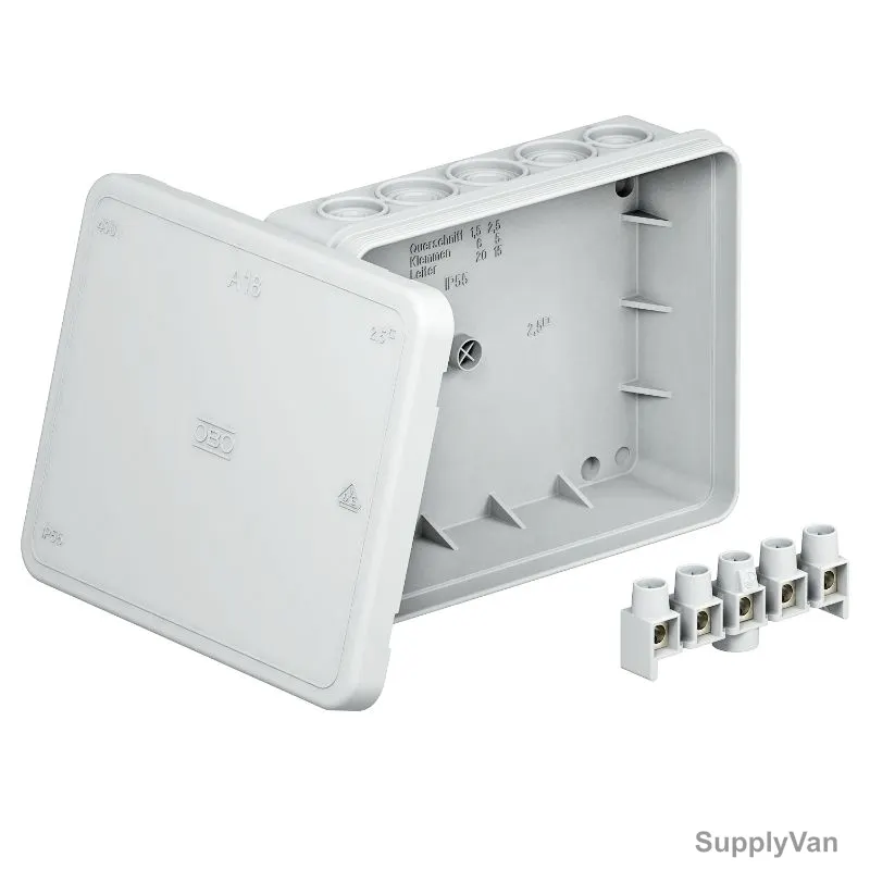 OBO Junction Box, OBO2000410, A18, Polypropylene, IP55, Light Grey