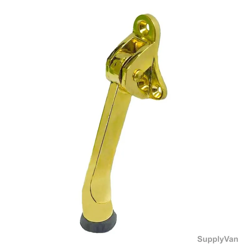 Dorfit Foot Operated Folding Door Stopper, DTDS022-PB, Zinc Alloy, 25MM x 140MM, Polished Brass — image 1