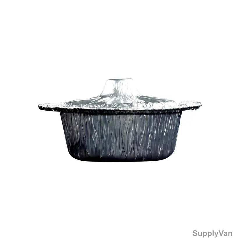 Hotpack Aluminium Pot With Hood, HSMAPOT9, 9CM, Silver, 5 Pcs/Pack