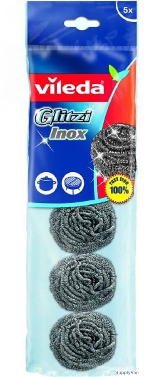 Vileda Inox Metallic Spiral Dish Washing Scourer, VLSC111259, Metal, Silver, PK5