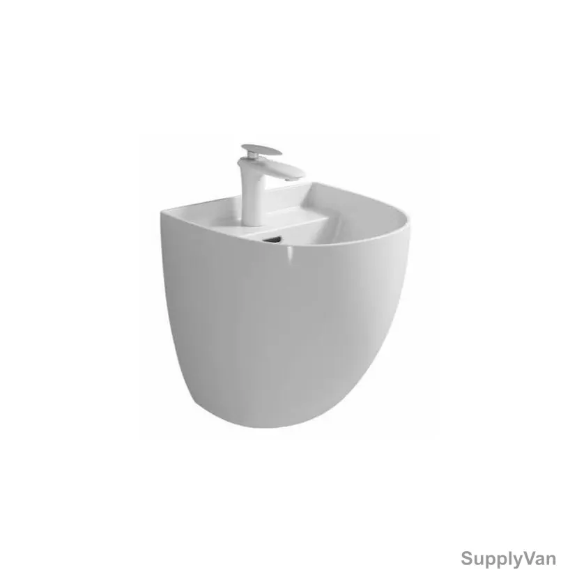 Sonet Wall Hung Basin, R7058, Arc, Ceramic, 42CM Height x 42CM Width x 40CM Length, White — image 1