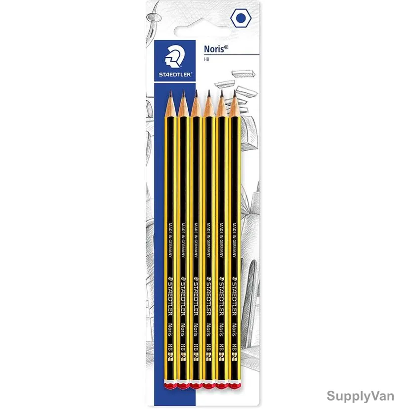 Staedtler Noris Pencil, ST-120-2BK6DA, 2.0MM Tip Size, Black/Yellow, 6 Pcs/Pack