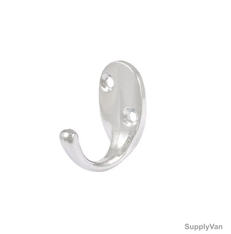 Single CP Coat Hook, Metal, Silver