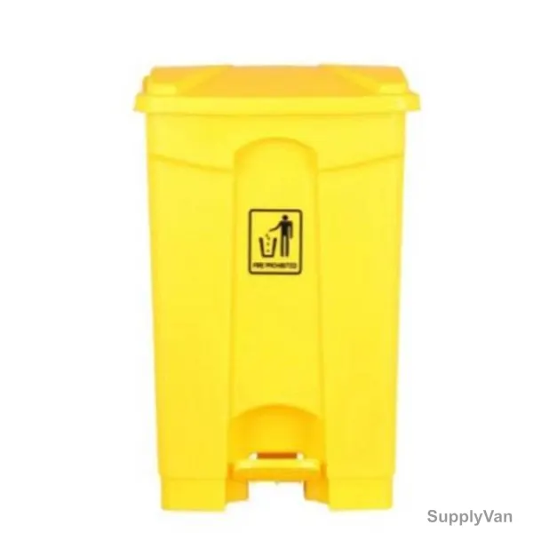 Xdpc Pedal Waste Bin, 80K-7, Plastic, 80 Ltrs, Yellow
