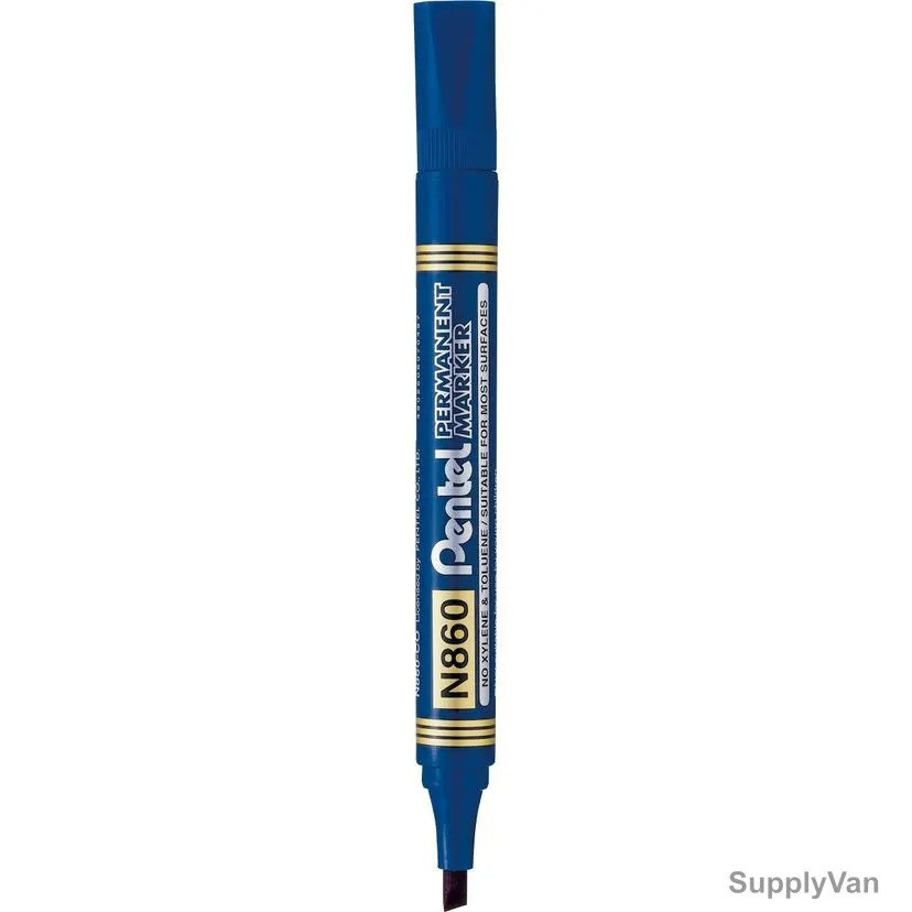 Pentel Permanent Marker, PEP-PK-N860-08C, Blue, Chisel, 8 Pcs/Pack