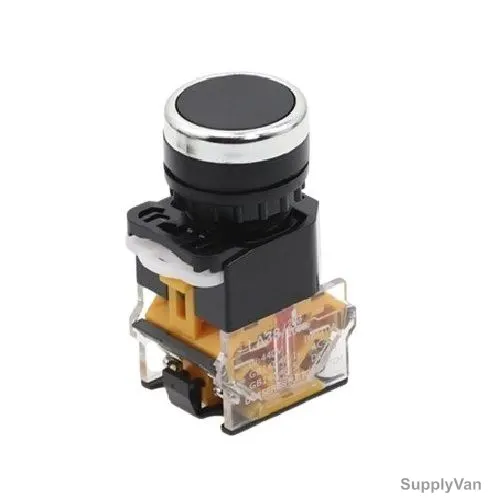 Warrior On-Off Latching Push Button Switch, 400V, 10A, Black