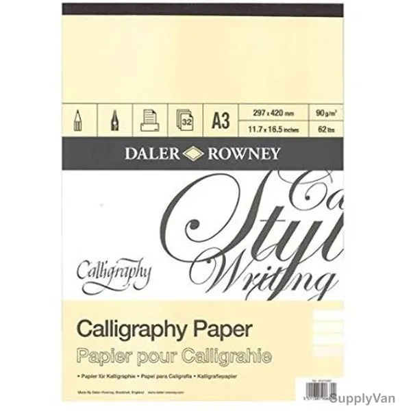Daler Rowney Calligraphy Paper Pad, 403375300, A3, 90 GSM, 32 Sheets, 297 x 420MM, White
