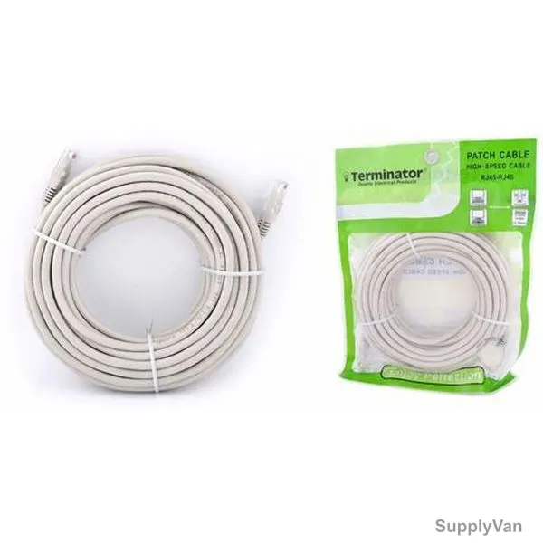 Terminator LAN Cable, TPCC6-25M, Cat-6, RJ45 to RJ45 Male, 25 Mtrs, Grey