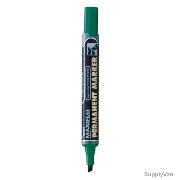 Pentel Permanent Marker, PE-NLF60-D, Maxiflo, 2.5-7MM, Green, 12 Pcs/Pack