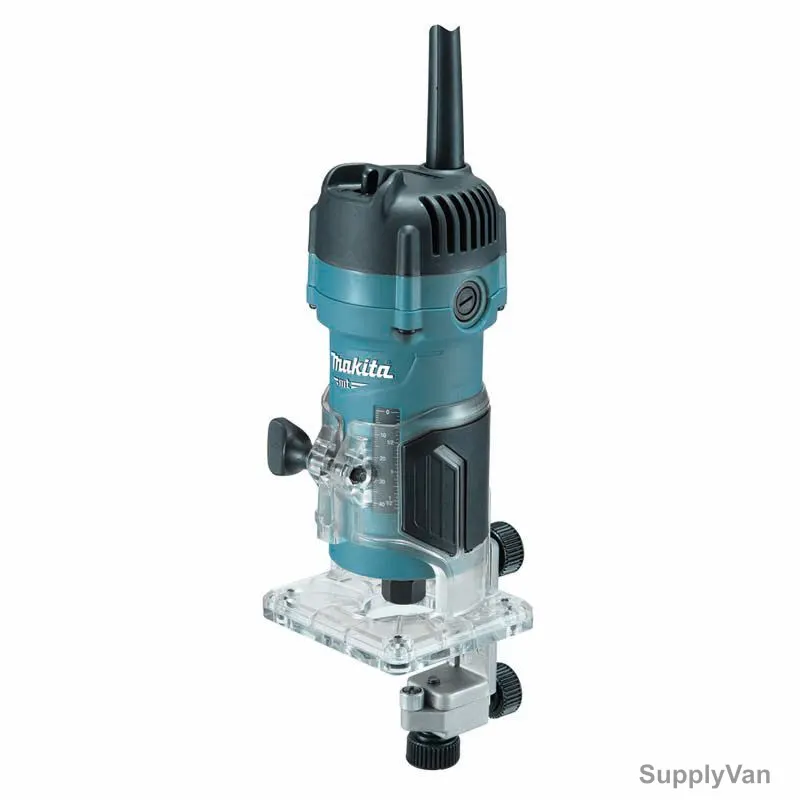 Makita MT Series Blue Fixed Base Laminate Trimmer, M3700B, 530W, 35000 RPM, 6MM Collet Size — image 1