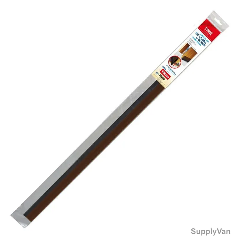 Beorol Door Draught Excluder W/ Brush, GT12B, Brown, 100CM