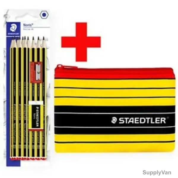 Staedtler Noris Pencil With Pencil Case, STP-PACK-192, Yellow/Black, 27 Pcs/Set
