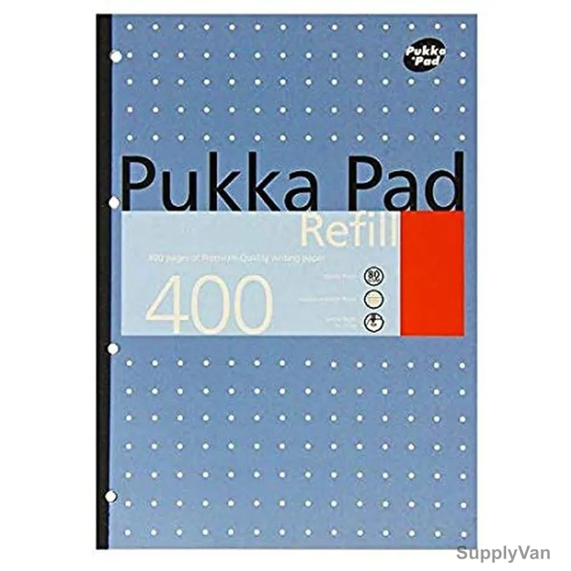 Pukka Pad Refill Notebook, A4, 80 Gsm, 400 Pages, Blue