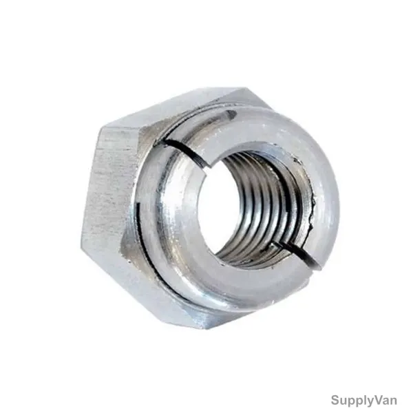 Self Lock Nut, Galvanized Iron, M12 Thread Size, 100 Pcs/Pack