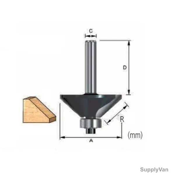 Makita Chamfer Router Bit, 793144-0, 23MM