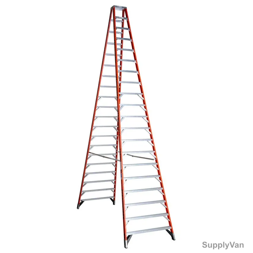 Werner Double Sided Step Ladder, T7420, Fiberglass, 20 Feet Height, 170 Kg Weight Capacity — image 1