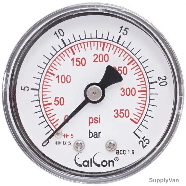 Calcon Pressure Gauge, CC10D, 50MM, 1/8 Inch, BSP, 0-25 Bar